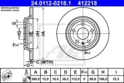 2x ATE Bremsscheibe (24.0112-0218.1)
