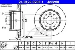 2x ATE Bremsscheibe (24.0122-0298.1)