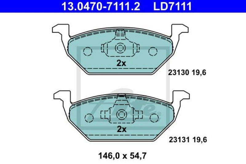 ATE Bremsbelagsatz, Scheibenbremse ATE Ceramic (13.0470-7111.2) ATE Bremsbelagsatz, Scheibenbremse ATE Ceramic (13.0470-7111.2) -Outlet Ate Store 11672534
