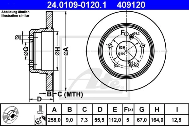 2x ATE Bremsscheibe (24.0109-0120.1) 2x ATE Bremsscheibe (24.0109-0120.1) -Outlet Ate Store 11672898 3