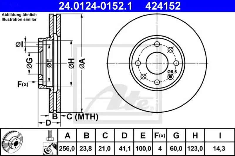 2x ATE Bremsscheibe (24.0124-0152.1) 2x ATE Bremsscheibe (24.0124-0152.1) -Outlet Ate Store 11673837 2