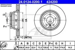 2x ATE Bremsscheibe (24.0124-0200.1) 3 2x ATE Bremsscheibe (24.0124-0200.1) -Outlet Ate Store 11673881