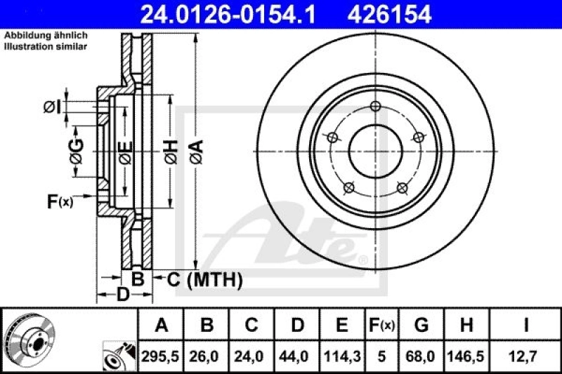 2x ATE Bremsscheibe (24.0126-0154.1) 2x ATE Bremsscheibe (24.0126-0154.1) -Outlet Ate Store 11674057 1