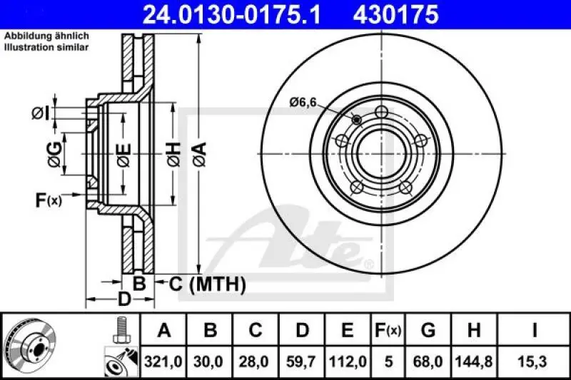 2x ATE Bremsscheibe (24.0130-0175.1) 2x ATE Bremsscheibe (24.0130-0175.1) -Outlet Ate Store 11674247
