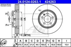 2x ATE Bremsscheibe (24.0124-0263.1)