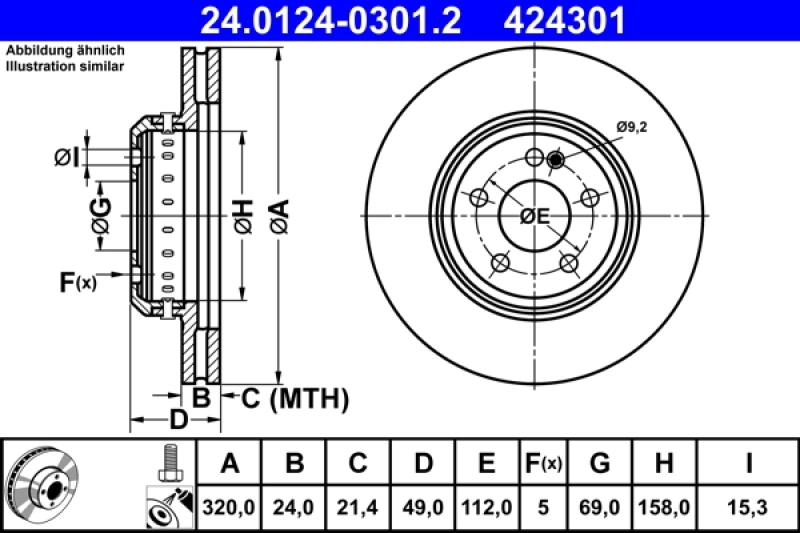 2x ATE Bremsscheibe (24.0124-0301.2) 2x ATE Bremsscheibe (24.0124-0301.2) -Outlet Ate Store 142288766