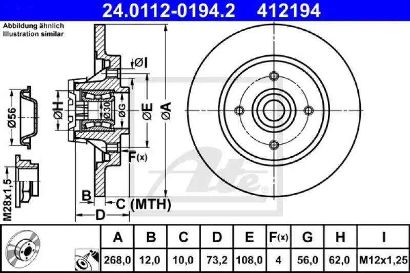 2x ATE Bremsscheibe (24.0112-0194.2) 3 2x ATE Bremsscheibe (24.0112-0194.2)