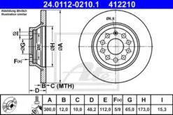 2x ATE Bremsscheibe (24.0112-0210.1)