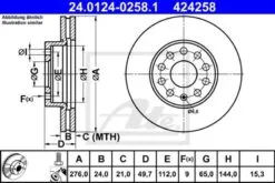 2x ATE Bremsscheibe (24.0124-0258.1)