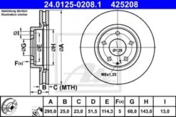 2x ATE Bremsscheibe (24.0125-0208.1)
