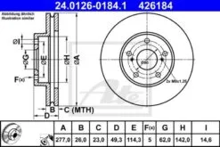 2x ATE Bremsscheibe (24.0126-0184.1)