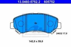 ATE 4x Bremsbeläge Bremsbelagsatz (13.0460-5752.2) -Outlet Ate Store 47920