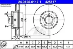 2x ATE Bremsscheibe (24.0125-0117.1)