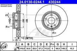 2x ATE Bremsscheibe (24.0130-0244.1)