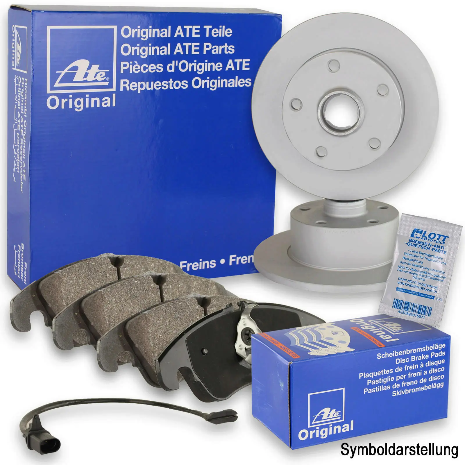 ATE BREMSSCHEIBEN + ATE BREMSBELÄGE (1000592ATE) ATE BREMSSCHEIBEN + ATE BREMSBELÄGE (1000592ATE) -Outlet Ate Store ATE set voll warnkontakt